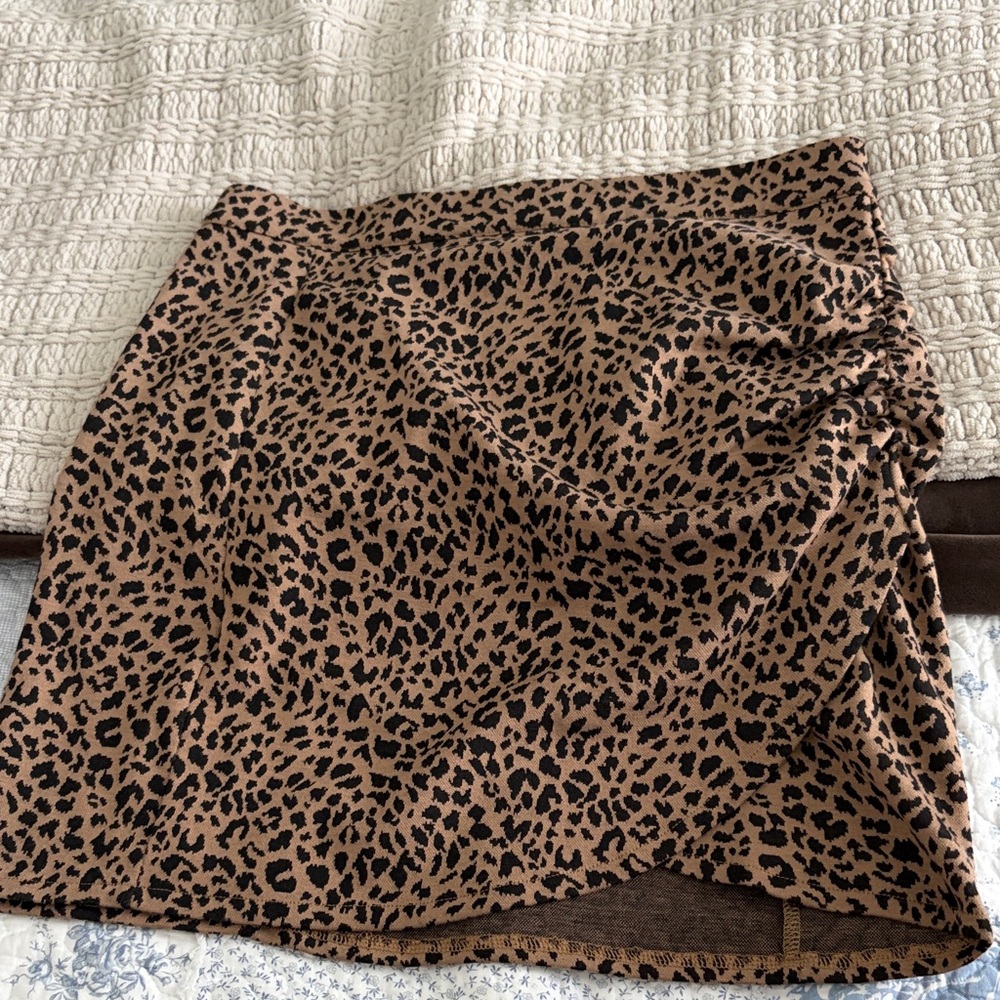 Leopard Print Brown Mini Skirt ALTARD STATE